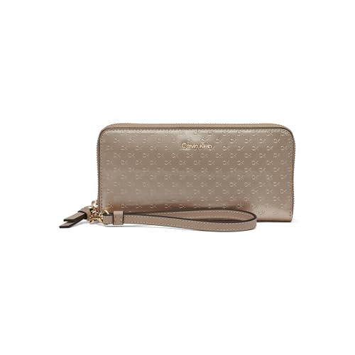 Image of Calvin Klein Women's Key Item Saffiano Continental Zip Around Wallet With Wristlet Strap