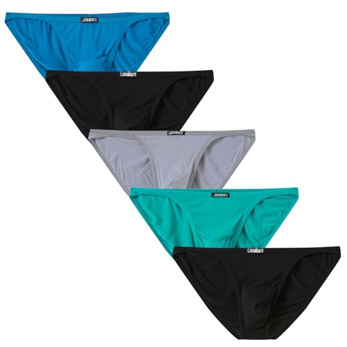 JINSHI Men G String Low Rise Bikini Briefs Underwear Multipack