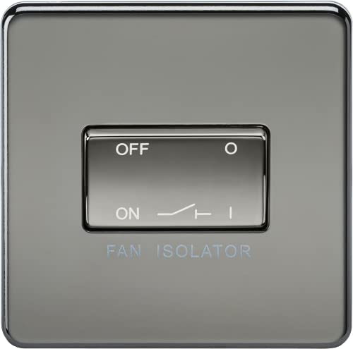 Knightsbridge SF1100BN Screwless 10 A 3 Pole Fan Isolator Switch, Black Nickel