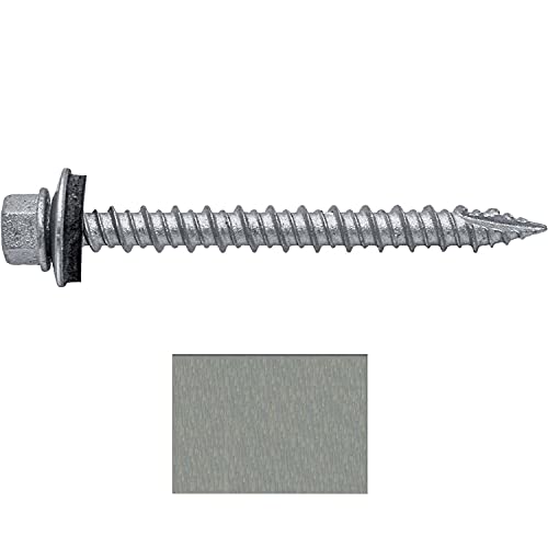 Metal Roofing Screws: (250) 10 X 2"  Galvanized Hex Head Sheet Metal Roof Screw. Self Starting Metal To Wood Siding Screws. Epdm Washer. No Paint #TOP3