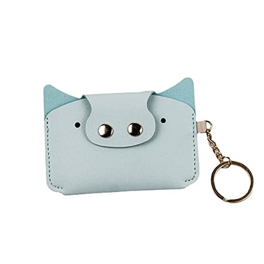 STERCULIA Pastillero anticonceptivo/cartera de piel sintética con llavero (azul claro)