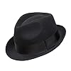 Home Prefer Men’s Wool Felt Winter Hat Short Brim Fedora Hat