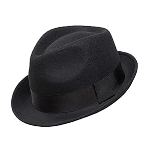 Home Prefer Men’s Wool Felt Winter Hat Short Brim Fedora Hat