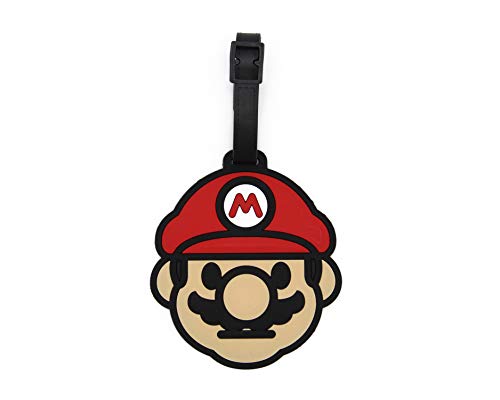 CellDesigns Cartoon Luggage Tag Suitcase ID Tag with Adjustable Strap(Mario)