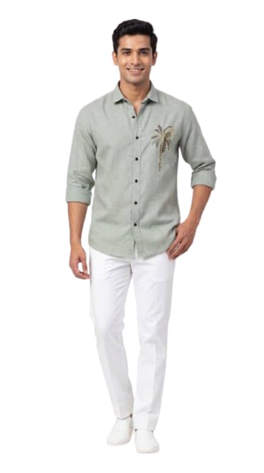 Men’s Cotton Linen Printed Casual Wear Shirt Slim Fit Full Sleeve Button Down Top Breathable Summer Wear-picture-20