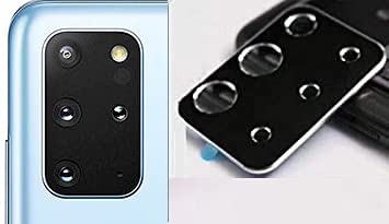 Image of (Pack of 1 for Samsung Galaxy S20 Plus | S20+ Camera Lens Protector Tempered Glass | Anti Scratch Camera Protector Alloy Metallic Ring(Black & Silver)