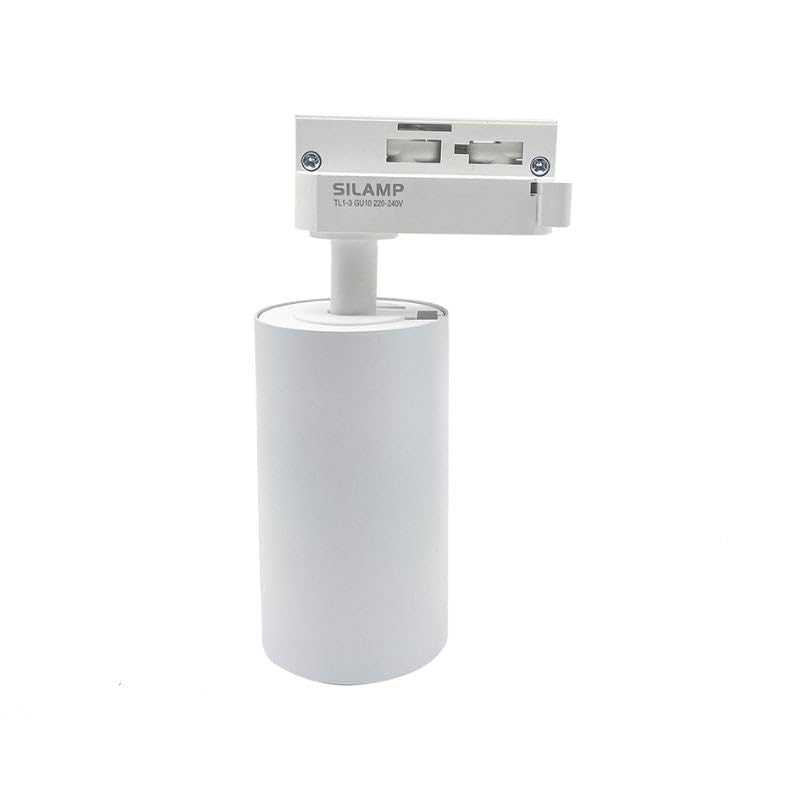 Spot LED sur rail 80° Monophasé BLANC pour ampoule GU10 - Pack de 5 - SILAMP