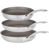 Viking PureGlide Pro 3-Ply Nonstick Frying Pan Set, 8-Inch, 10-Inch, and 12-Inch Bundle, Made Without PFAS