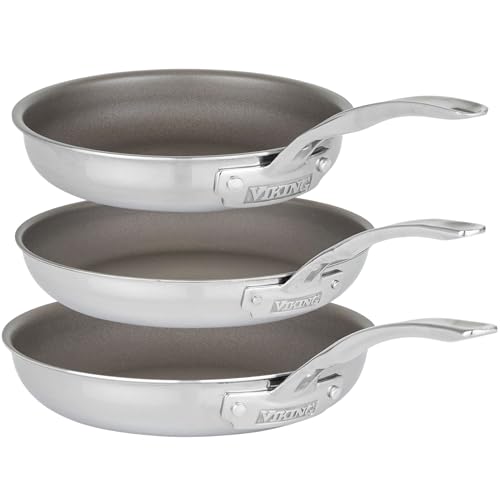 Image of Viking PureGlide Pro 3-Ply Nonstick Frying Pan Set, 8-Inch, 10-Inch, and 12-Inch Bundle, Made Without PFAS