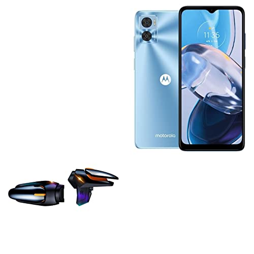 BoxWave Gaming Gear Compatible with Motorola Moto E22 - Touchscreen QuickTrigger Auto, Trigger Buttons Autofire Gaming Mobile FPS - Jet Black