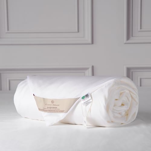 CUDDLE DREAMS Lightweight Silk Filled Comforter for Summer, Detachable Tencel Duvet Cover for Easy Care, Naturally Breathable (White, Twin)