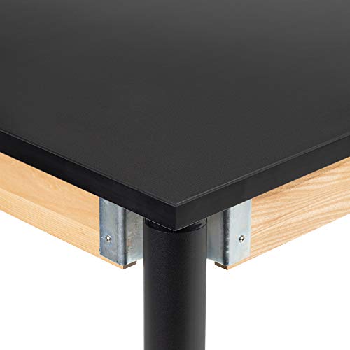 Image of Learniture Heavy-Duty School Science Lab Table with Chemical-Resistant Top, Adjustable Height Science Table for Classrooms, 24 inch L x 48 inch W x 29 inch H, Black