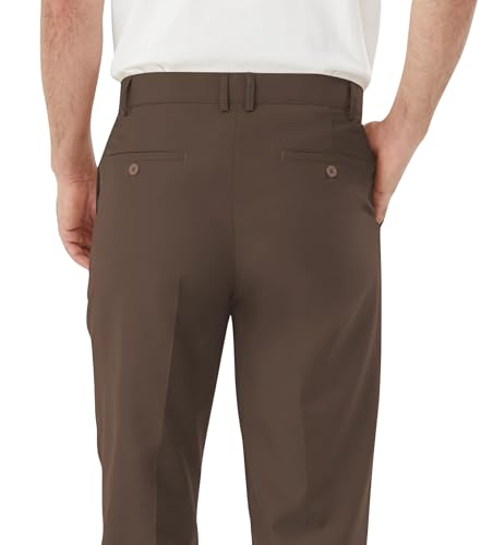 Image of Men's Tall Classic Fit Flex Flat Front Dress Pants Formal Pants for Business & Office