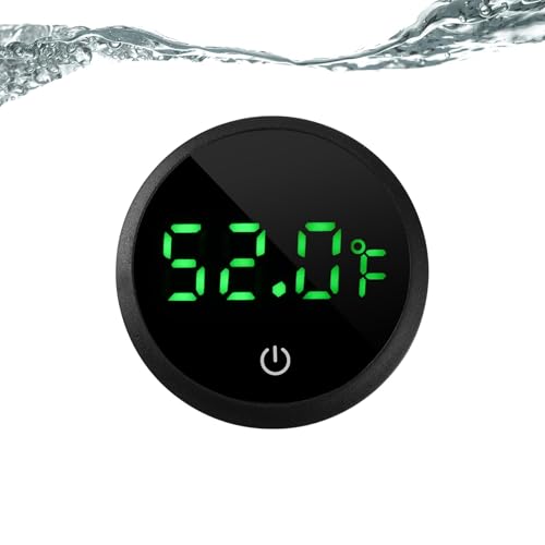 Thermomètre de l'aquarium Thermimètre numérique de réservoir de poisson Affichage de la température du réservoir de poissons ±1℉ pour Betta Axolotl Turtle Tank (avec batterie de rechange)