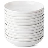 Brew To A Tea - Ceramic Porcelain Dipping Bowls, 3 Oz, Set of 12, White, Modern Style, Round Shape, Classic Theme, Oven Safe, Microwave & Dishwasher Safe