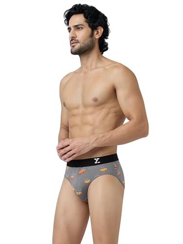 Image of XYXX Men's Surf Super Combed Cotton Regular Fit Printed Antibacterial Briefs with No Marks Waistband