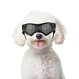 PETLESO Dog Goggles for Medium Breed Anti-UV Windproof Eye Protection Pet Sunglasses with Adjustable Straps for Driving/Outdoor Activities-Black