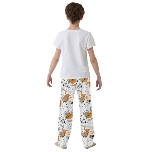 Cute Cat in Space Boys Pants for Kids Jogger Pants with Pockets S-XL3