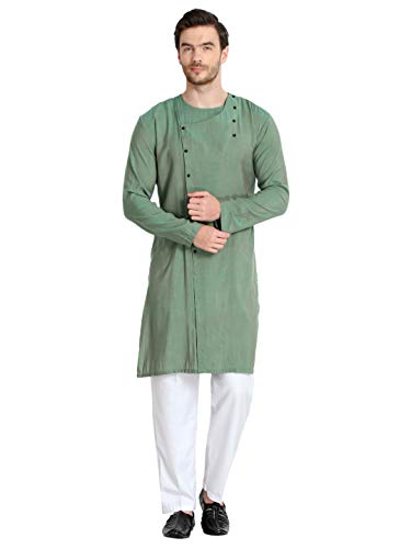 Image of Leriya Fashion Men's Slub Cotton pathan Suit Kurta
