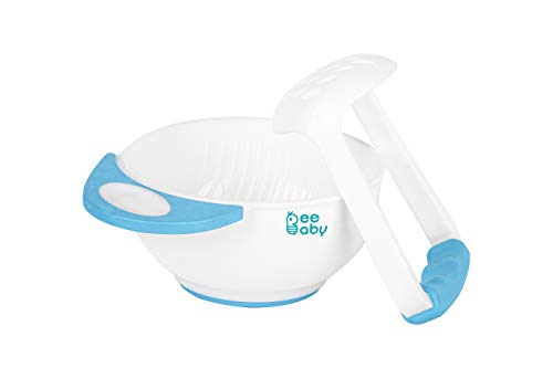 Image of BeeBaby Food Mash & Serve Bowl Set For Baby (Blue)
