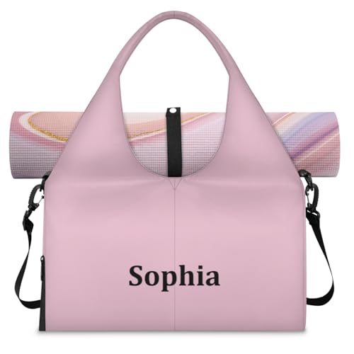 Yoga-Bag Small-Gym-Bag for Women Personalized Beige Yoga-Mat-Bag with Shoe Compartment Gym Accessories for Women