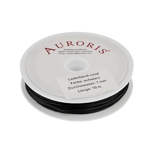 AURORIS - 10m Rolle Lederband rund - Ø 1mm - schwarz