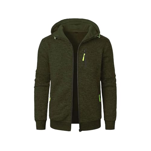 Hoodies Casual Solid Zip Up Hoodie Sweatshirts Long Sleeve Hooded Zipper Cardigan Mens Streetwear