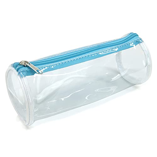 Waytex 931284 - Estuche Redondo Transparente (21 cm, diámetro 7,5 cm, PVC Transparente y Cierre con Cremallera)