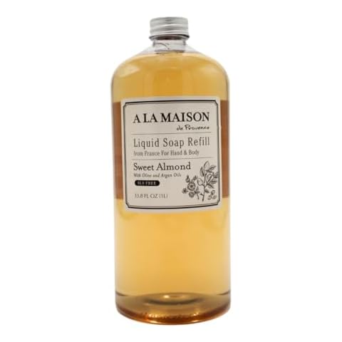 A LA MAISON French Liquid Hand Soap Refill, Sweet Almond - Natural Hand Wash Made with Essential Oils - Biodegradable, Plant-Based, Vegan, Cruelty-Free, Alcohol & Paraben Free (33.8 oz, 1 Pack) Cover