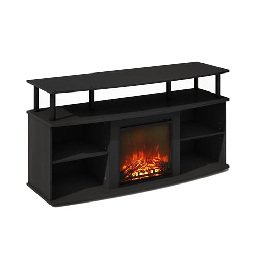 Furinno Jensen No Heat Decorative Electric Fireplace TV Stand