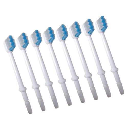 NULYLU 8 piezas Cabezal de Cepillo Oral Repuesto Compatible con Irrigador Dental Profesional Accesorios Duraderos para Limpieza Profunda Dientes y Encías Reemplazo Familiar