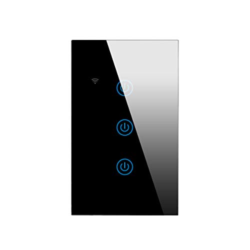 Interruptor Tactil, Interruptor Tactil Pared Impermeable 1/2/3 Gang Light Touch Switch 220V Sensor estándar de la lámpara de pared del interruptor de la lámpara de vidrio templado módulo(2 Gang Gold)