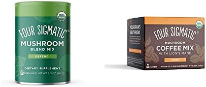 Four Sigmatic Mushroom Blend, 10 Mushroom Blend Mix with Lion's Mane, Reishi, 30 Servings & Mashroom Instant Coffee, Organic and Fair Trade Instant Coffee with Lions Mane, Chaga, 10 Count
