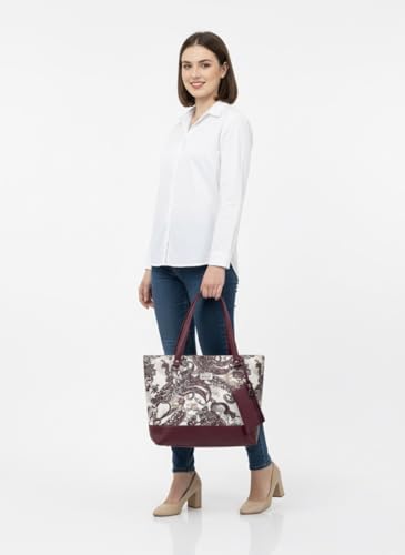 Image of De Elmore Elegant Printed Tote Shoulder Bag & Handbag Set - Women's Fashion