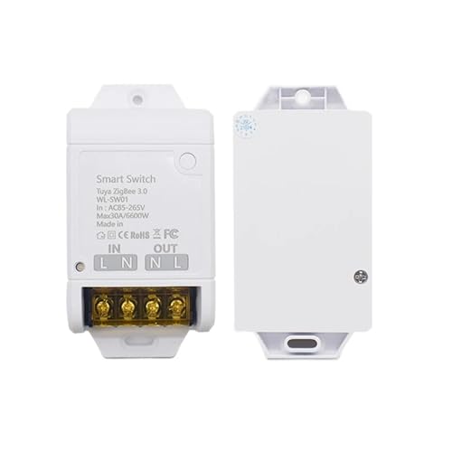 Smart Tuya Switch WiFi 30A 6600W / 4000W Relay Module Smart Life Wireless Remote Control Breaker Compatible with Alexa(Zigbee 6600W 85-250V)(Only Need RF)