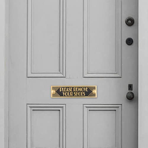 The Metal Foundry Please Remove Your Shoes Metal Door Sign. Art Deco Style Home Décor Accessories Door Or Wall Brass Plaque. Handmade In England. #TOP2