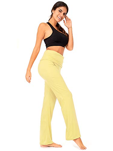 Calça feminina elástica com cintura alta e contraste plus (P8), Canary F, XXL