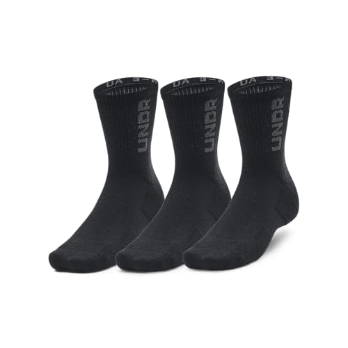 Under Armour Unisex UA 3-Maker Mid-Crew Socks - 3 Pack - Sweat-Wicking and Breathable4