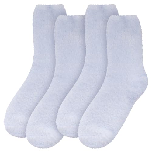 Image of BambooMN Women's Fuzzy Soft Colored Socks