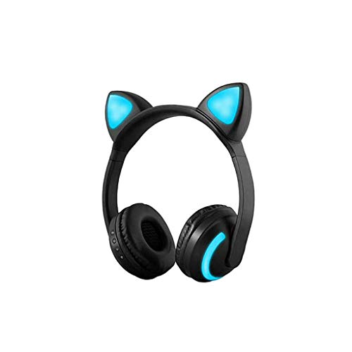 Auriculares con Bluetooth para Auriculares, Subwoofer estreo Msica de Llamada Auriculares con Auriculares para nios Auriculares para telfonos mviles, Negro