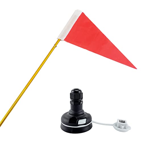 Drapeau kayak haute visibilité avec mât flexible et base de pont
