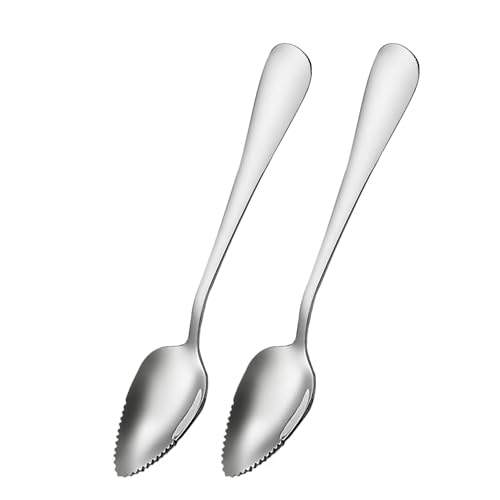 Grapefruit Spoons Serrated Edge Stainless Steel Grapefruit Utensils Tool Dessert Spoons for Citrus Lemon Kiwi Salads Melon Lime Pitaya Apple Fruit Puree