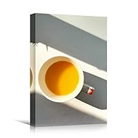 Canvas Wall Art Teacup Coffee Drinks Farmhouse/Country Kitchen Multicolor Photography Urban - 12x18 inches