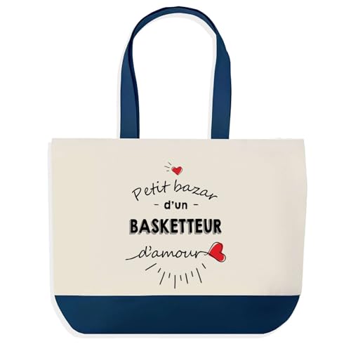 Sac de shopping bleu Petit Bazar d'un Basketteur cadeau collègue