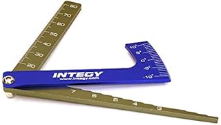 Integy RC Model C27287BLUE Aluminum Alloy Ruler, Ride Height 1.5-to-7.0mm& Camber Gauge for 1/10 TC & Drift