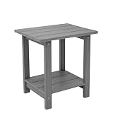 Melucivi - Mesa auxiliar para exteriores resistente a la intemperie, mesa de patio para