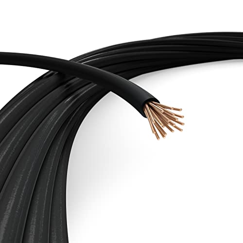 THE CIMPLE CO 75 Feet (23 Meter) - Insulated Stranded Copper THHN/THWN Wire - 14 AWG, Made in The USA, Residential, Commercial, Industrial, Grounding, Electrical Rated for 600 Volts - in Black