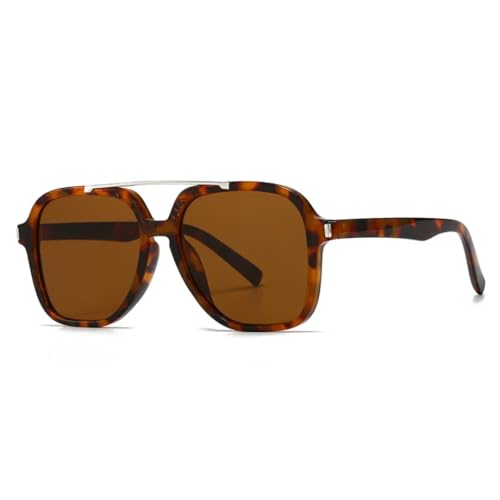 Lunettes de soleil tendance surdimensionnées double pont rivets rétro