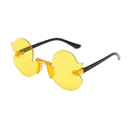 Mozff Yellow Cartoon Little Duck Frameless Sunglasses