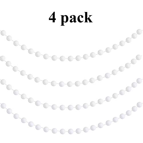 Aneco 4 Pack Christmas Felt Ball Garland Christmas Garland Decorations 80 Pompom Balls Christmas Hanging Bunting Ornament For Tree Fireplace And Wall #TOP2